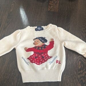 Ralph Lauren Cream Sweater with Dancing Bear